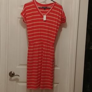 Banana Republic red striped t-shirt dress.